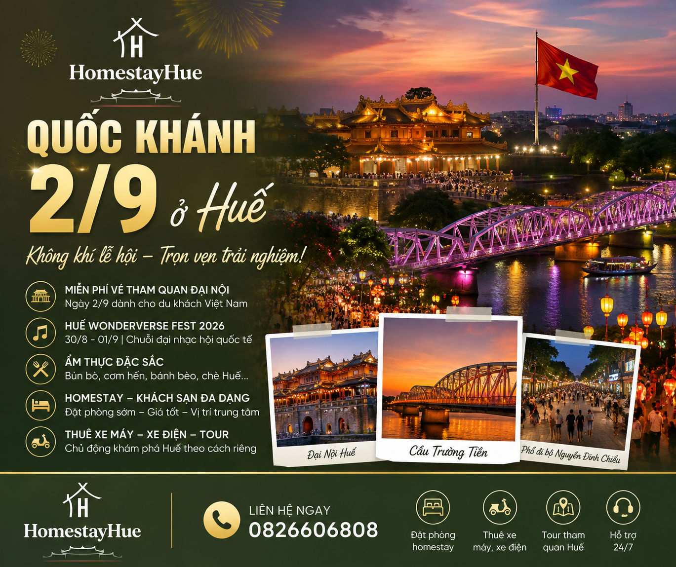 Quốc khánh 2/9 ở Huế đông đến mức nào? Cẩm nang du lịch Huế dịp lễ Quốc khánh 2026
