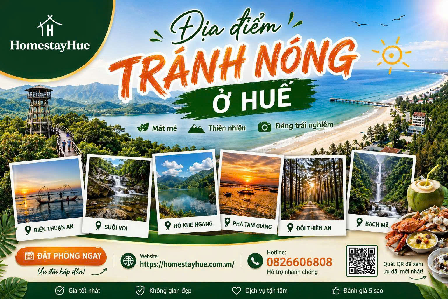 Địa điểm tránh nóng ở Huế đẹp, mát và đáng đi nhất