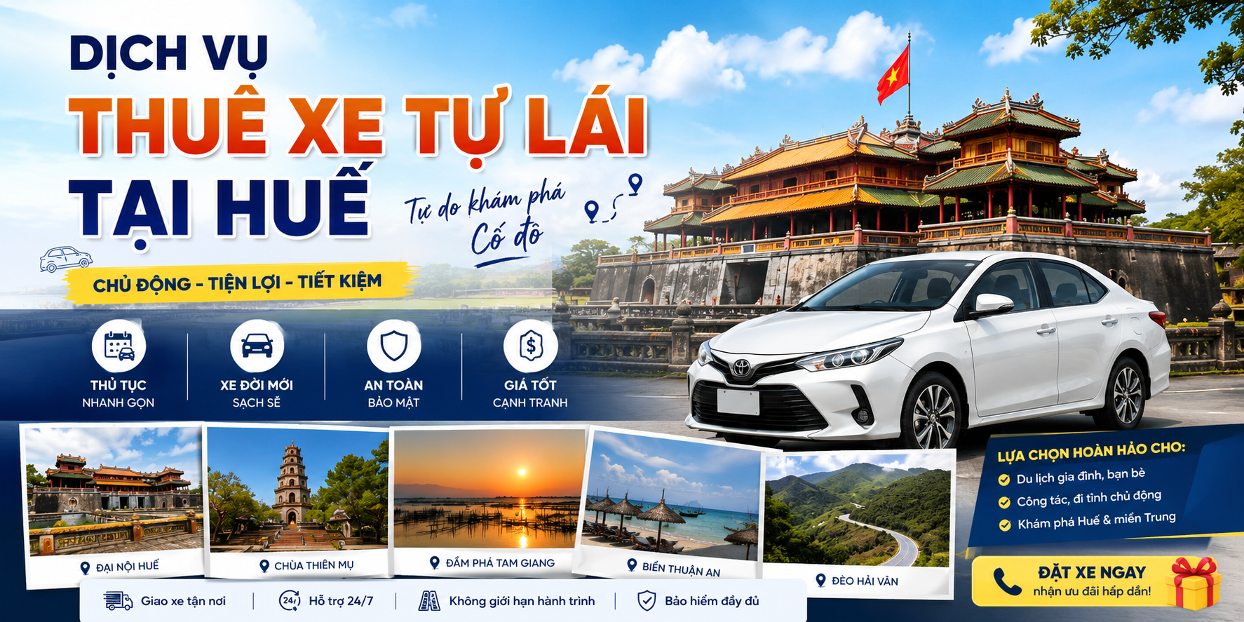 Thuê Xe Tự Lái Tại Huế – Tự Do Khám Phá Cố Đô