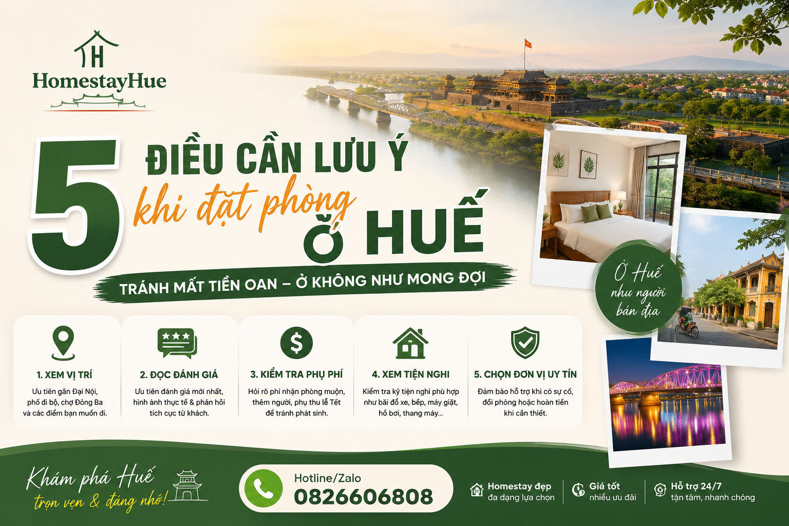 5 Điều Cần Lưu Ý Khi Đặt Phòng Ở Huế Để Tránh Mất Tiền Oan