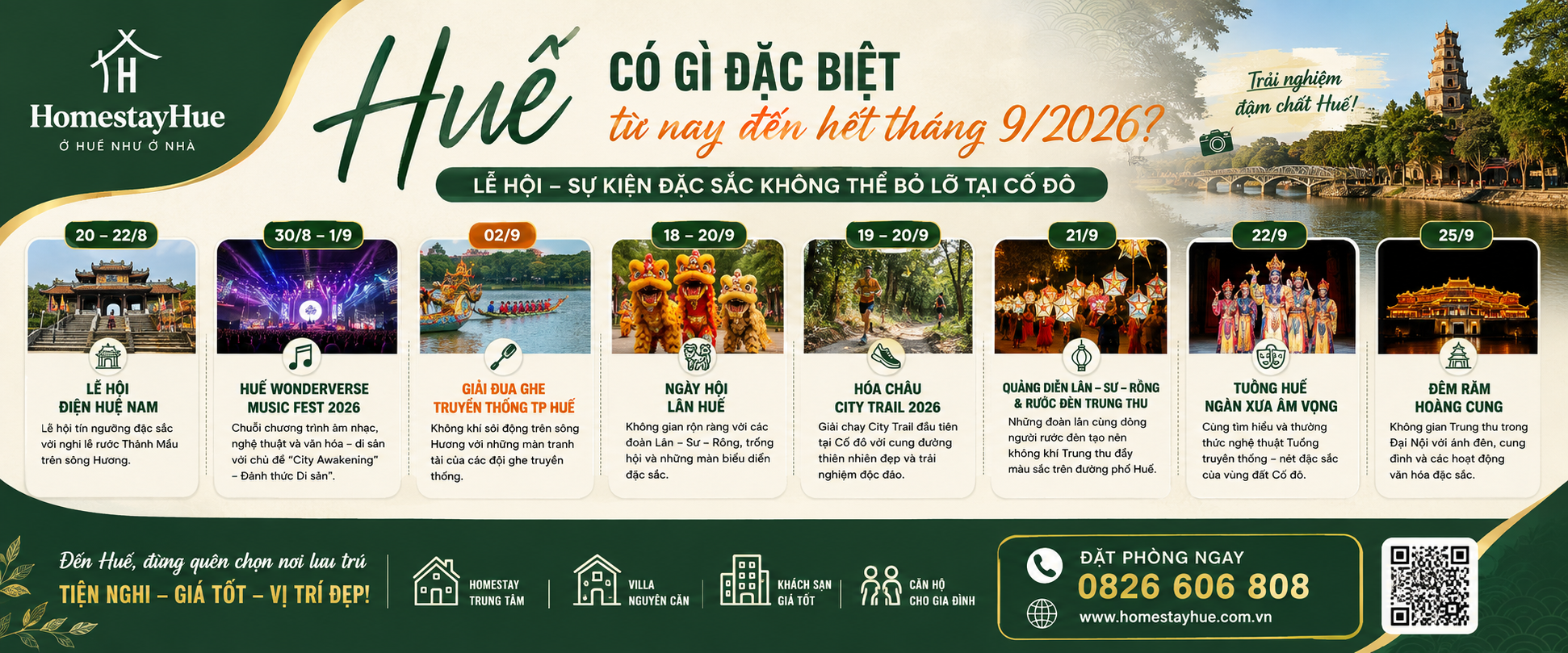 Huế Có Gì Tháng 8, 9/2026? Lịch Sự Kiện Mới Nhất