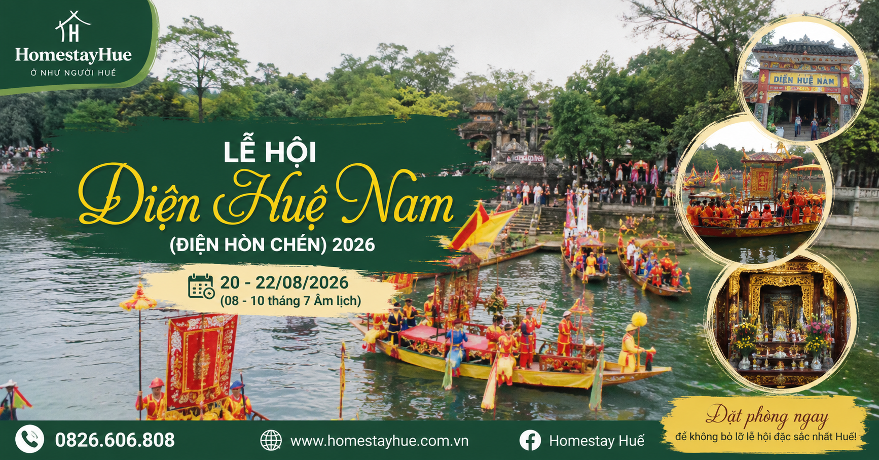 Lễ hội Điện Huệ Nam (Điện Hòn Chén) 2026 – Trải nghiệm lễ hội tâm linh đặc sắc nhất Cố đô Huế