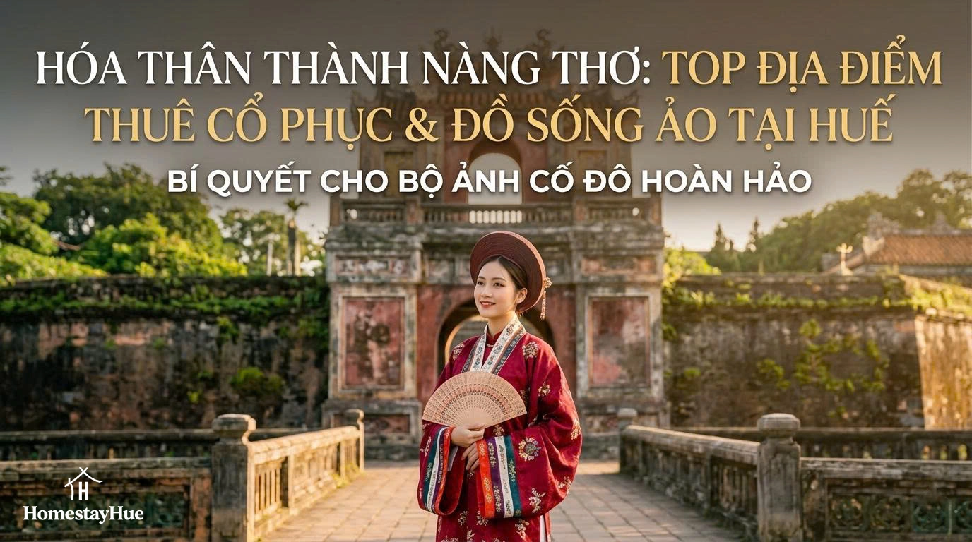 HÓA THÂN THÀNH NÀNG THƠ: TOP ĐỊA ĐIỂM THUÊ CỔ PHỤC VÀ ĐỒ SỐNG ẢO TẠI HUẾ