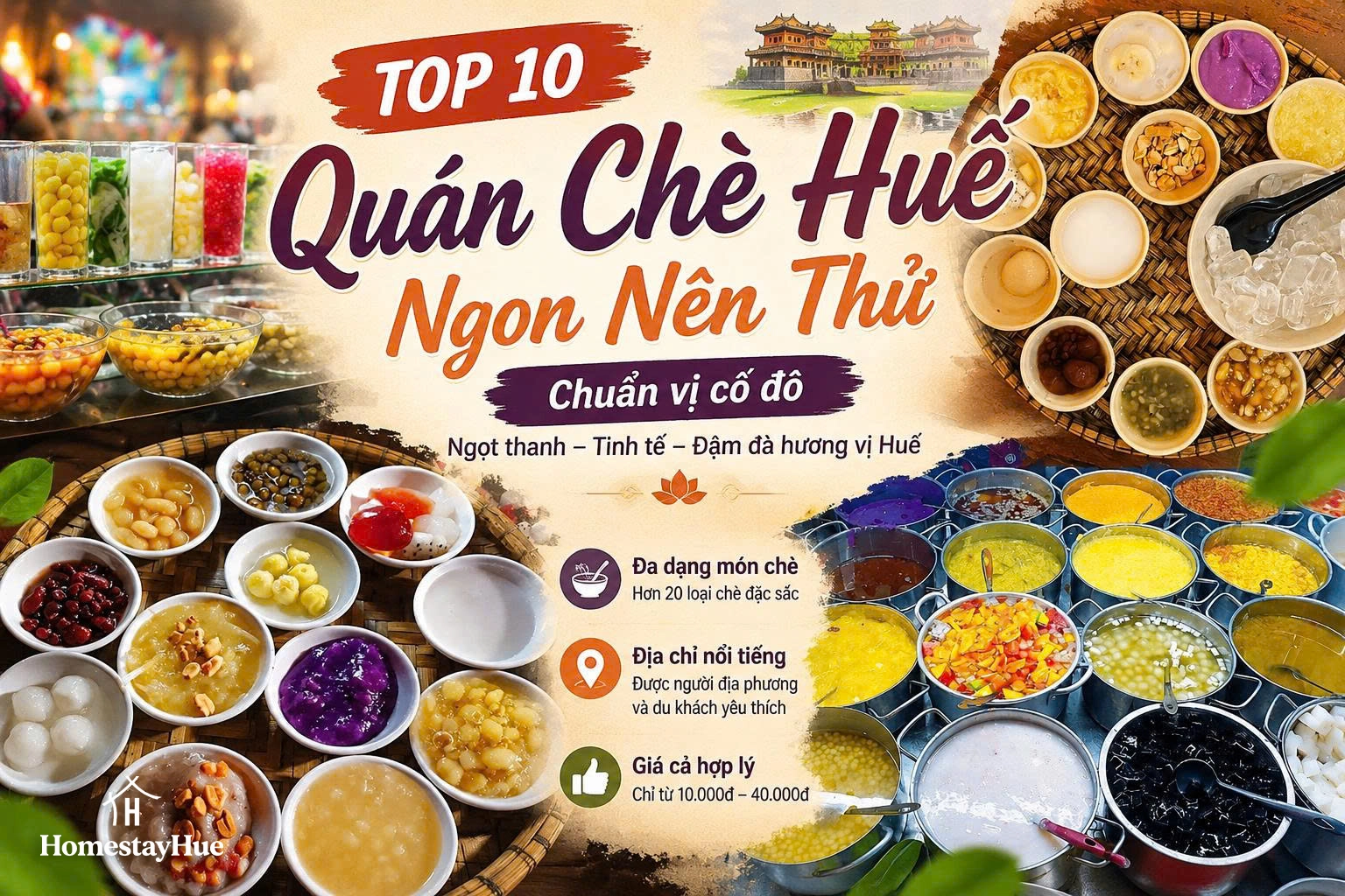 Top 10 Quán Chè Huế Ngon Nên Thử Khi Đến Cố Đô